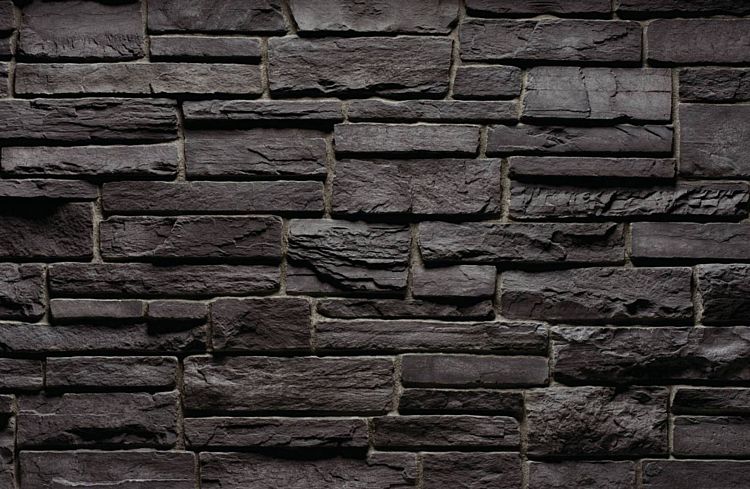 A Very Dark Ledgestone in a Variety of Rectangular Shapes That Stack Nicely