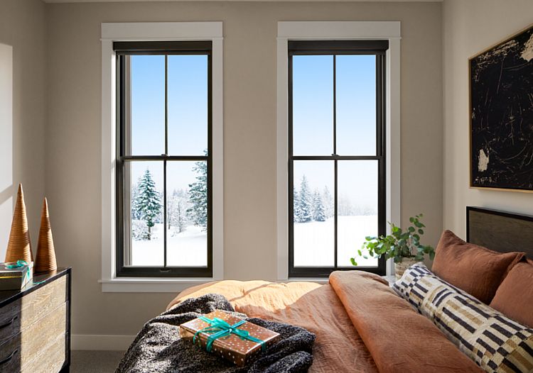 Efficient Traditional-Style Wood Double-Hung Windows with a Winter View