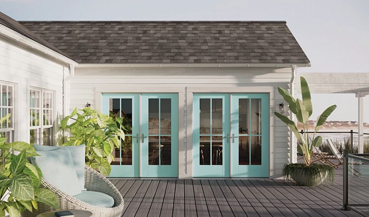 A Beachside Composite Deck in a Grey Color