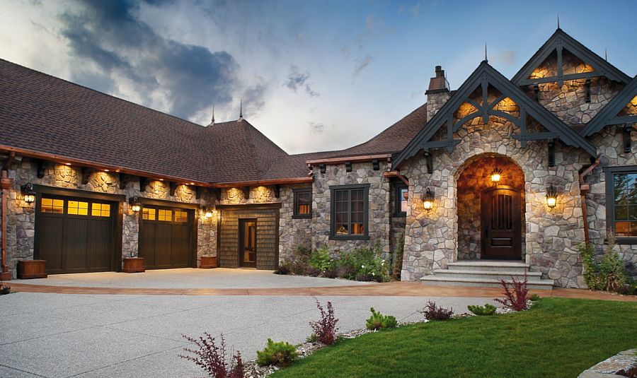 A Traditional European Home with Rustic Fieldstone Across the Exterior