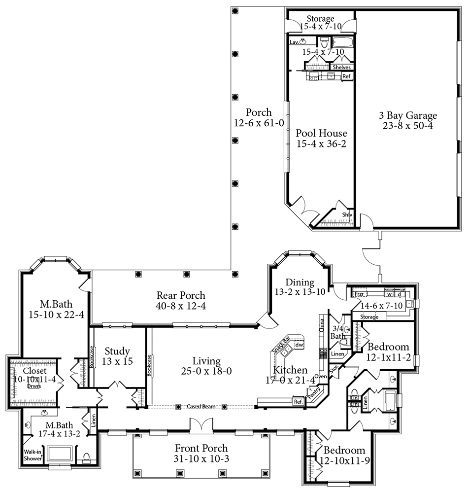 Real Schematic Of A House Plan. One Bedroom